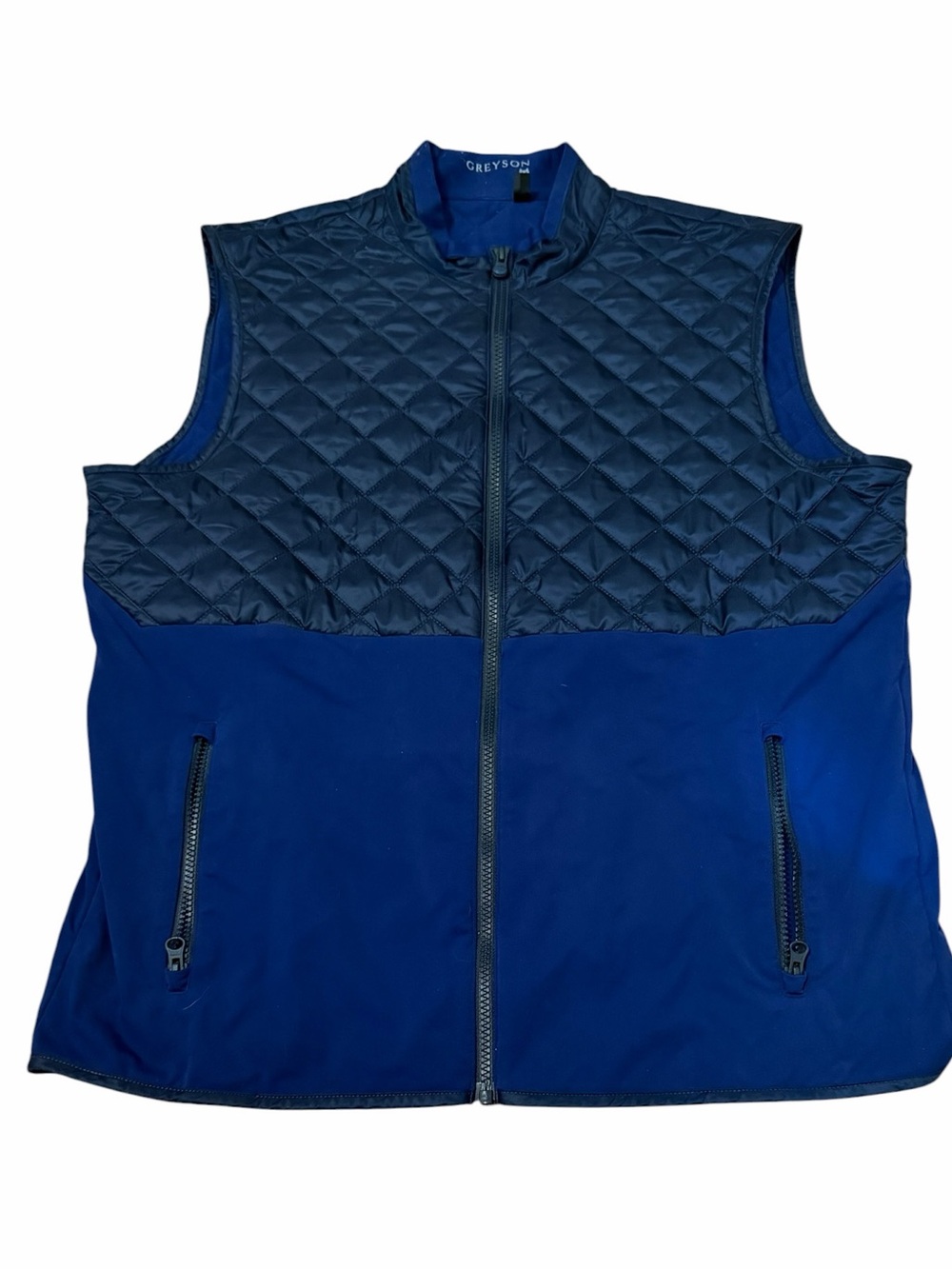 Greyson Navy Quilted Stretch Vest size Men's Medium Full Zip